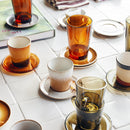 4 Tasses À Café Ou Thé Marron Ambré - HKliving