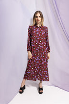 The Jane Pop Flower Mauve Dress