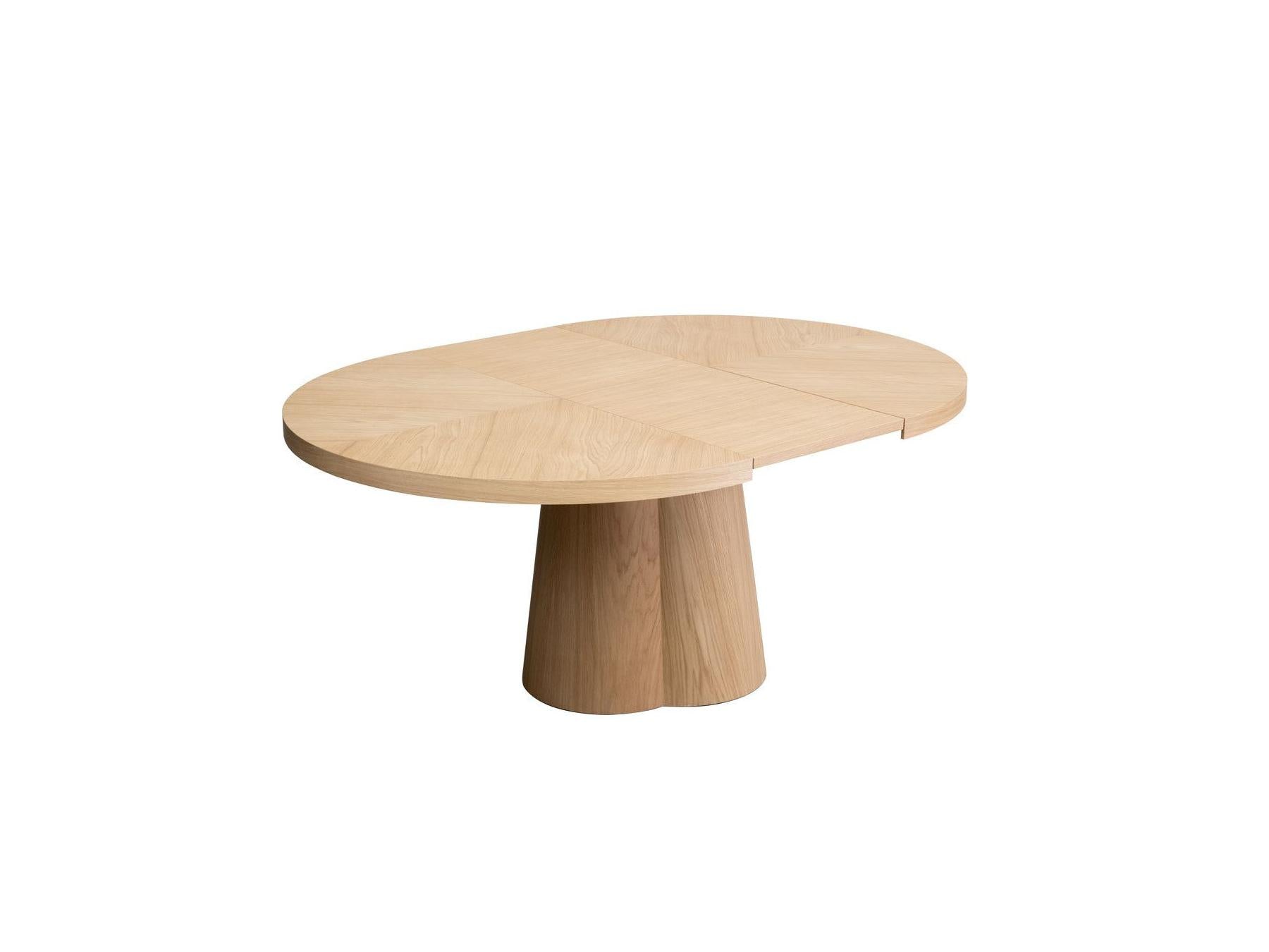 Sugiton - Table À Manger Ronde Extensible 130 À 180 Cm Placage Chêne Massif