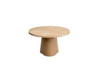 Sugiton - Set with Extendable Round Dining Table 130 to 180 cm + Set of Bastide Solid Oak Veneer Chairs - Set of 6 Chairs
