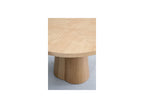Sugiton - Set with Extendable Round Dining Table 130 to 180 cm + Set of Bastide Solid Oak Veneer Chairs - Set of 6 Chairs