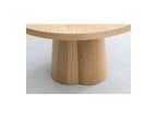 Sugiton - Set with Extendable Round Dining Table 130 to 180 cm + Set of Bastide Solid Oak Veneer Chairs - Set of 6 Chairs