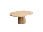 Sugiton - Set with Extendable Round Dining Table 130 to 180 cm + Set of Bastide Solid Oak Veneer Chairs - Set of 4 Chairs