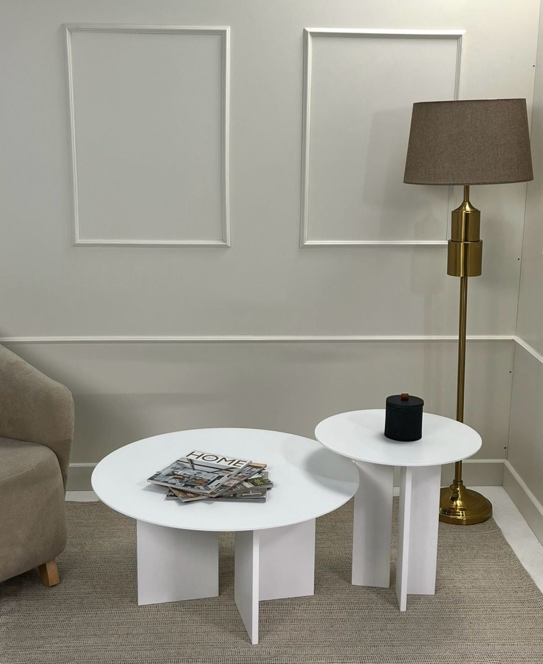 Ensembles De Tables Basses Leo (45 + 42) - Blanc