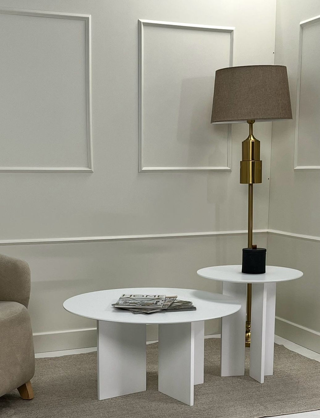 Ensembles De Tables Basses Leo (45 + 42) - Blanc