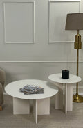 Ensembles De Tables Basses Leo (45 + 42) - Crème