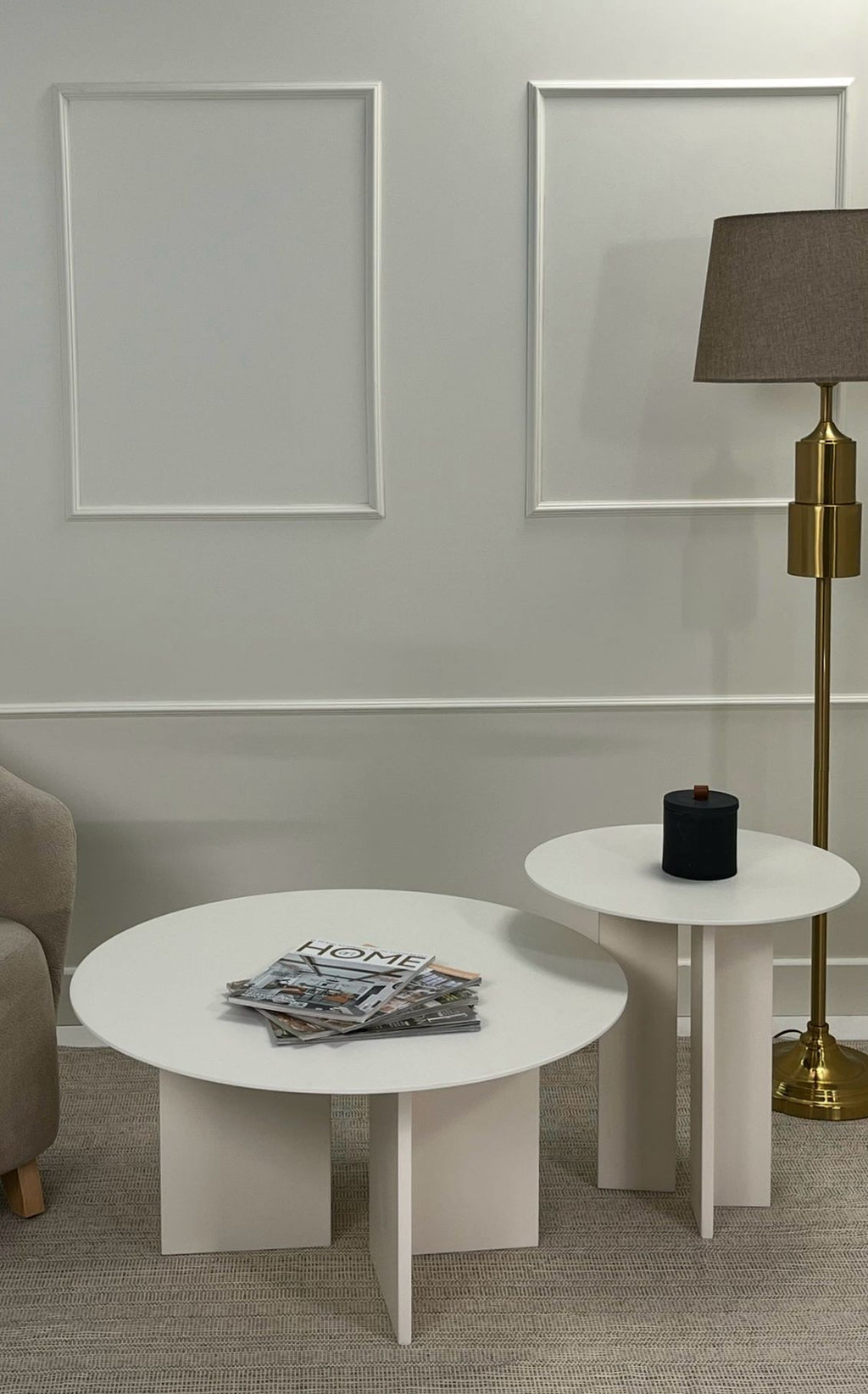 Ensembles De Tables Basses Leo (45 + 42) - Crème