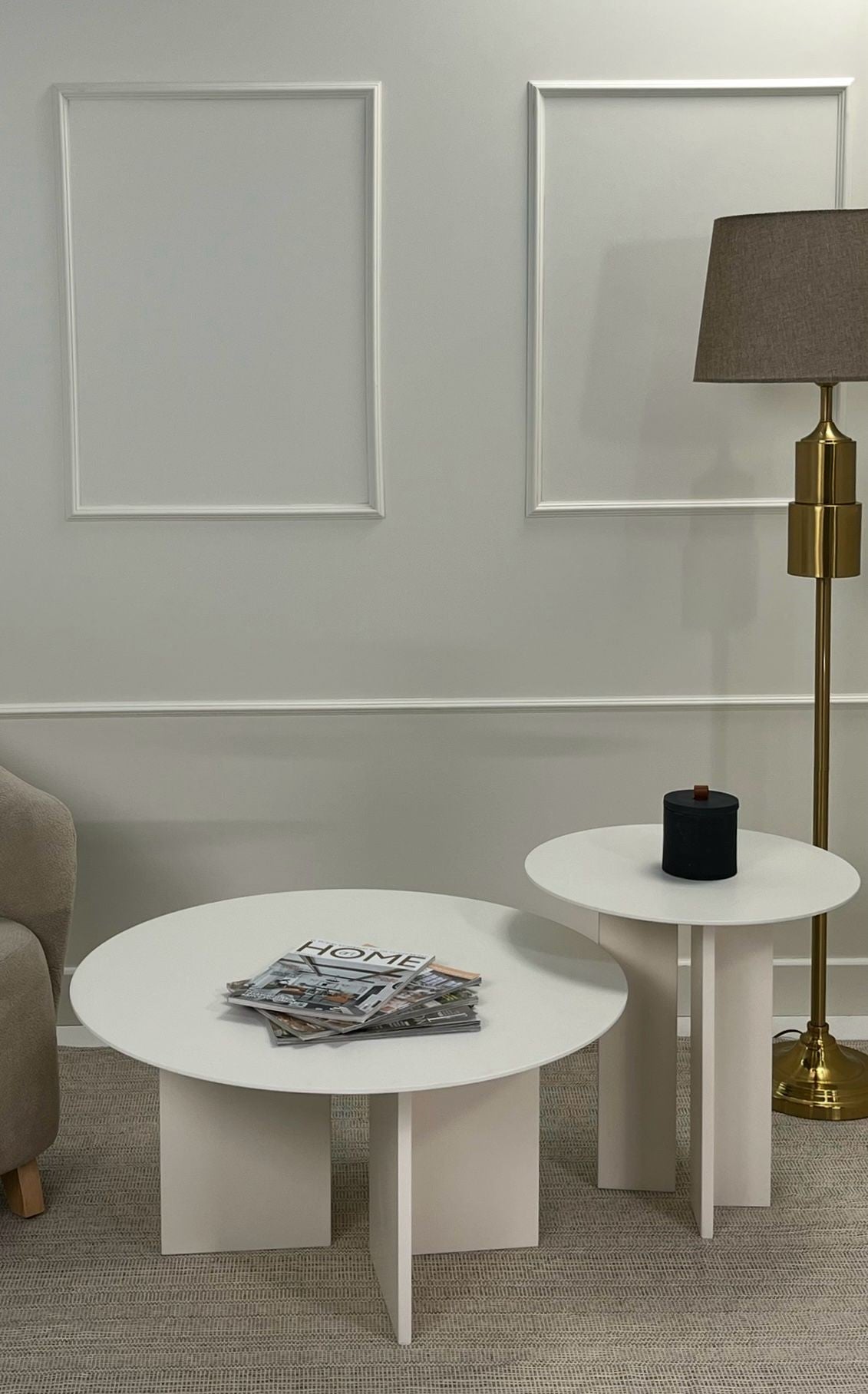 Ensembles De Tables Basses Leo (45 + 42) - Crème