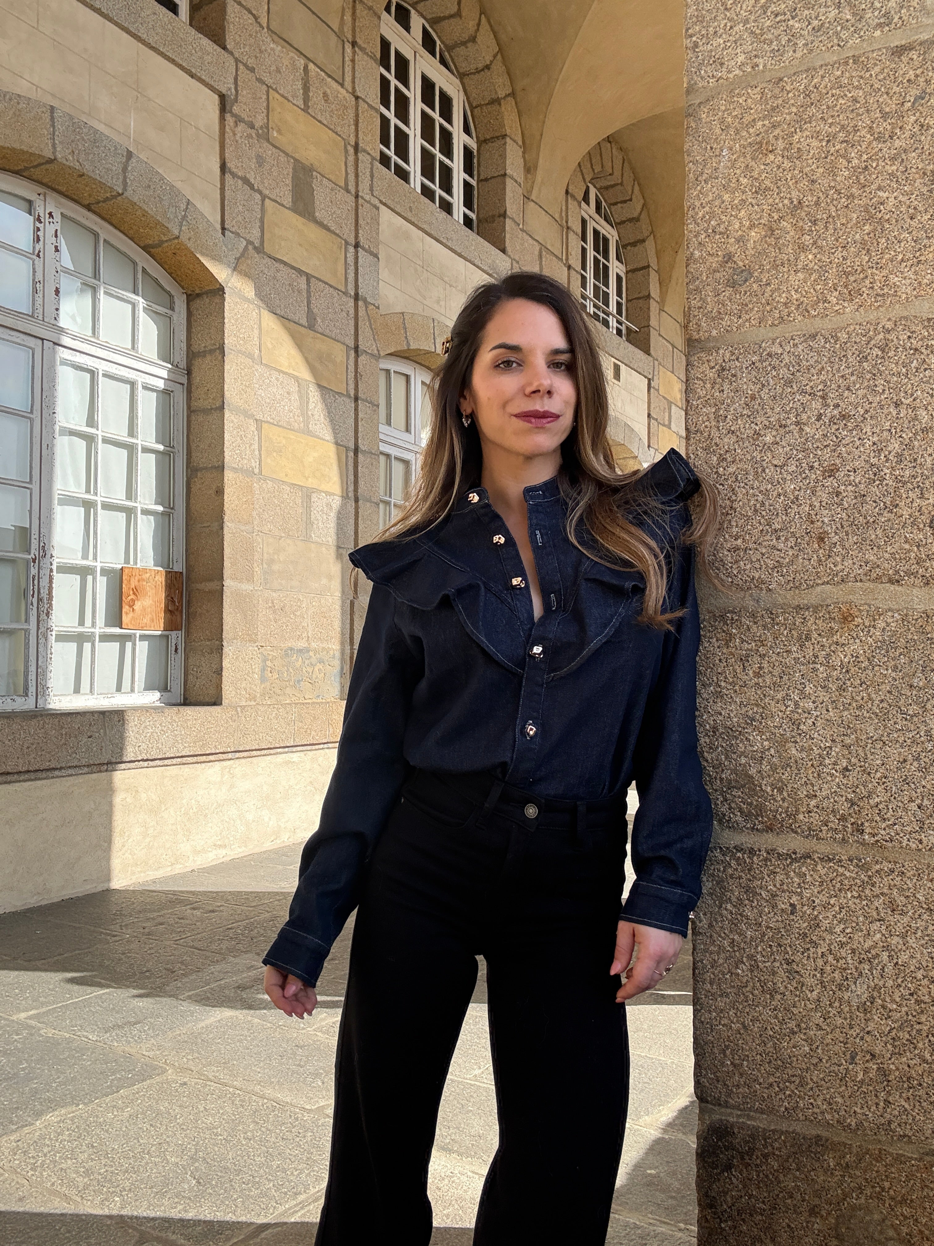 Chemise En Jean À Volants Elena