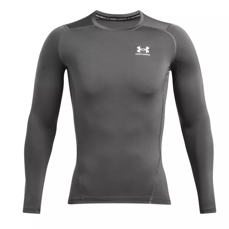 T-Shirt Hg Armour Comp Ls - Gris Et Blanc - Homme