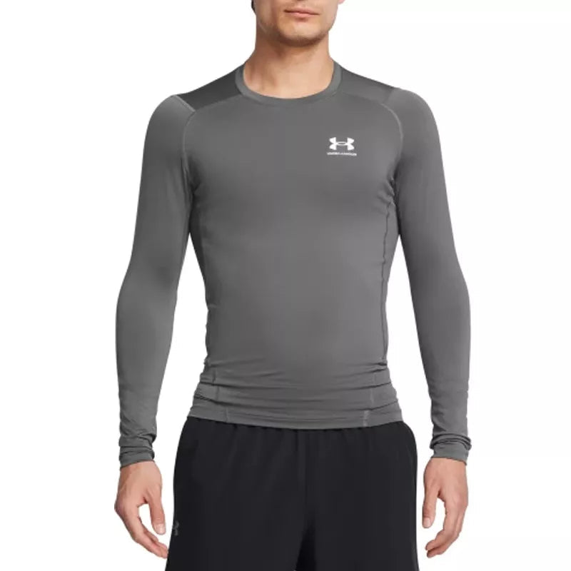 T-Shirt Hg Armour Comp Ls - Gris Et Blanc - Homme