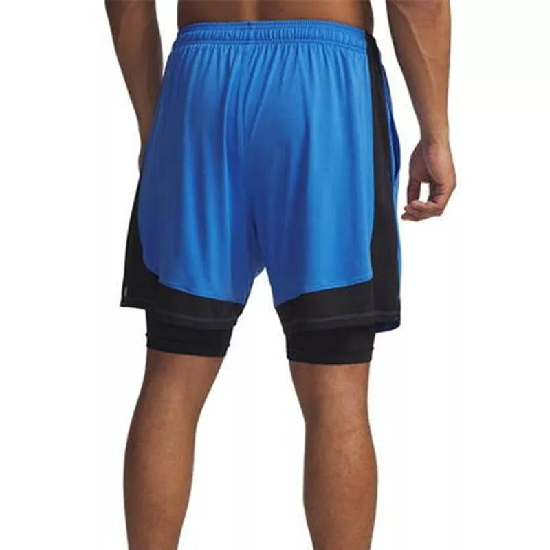 Short Tech Vent 2In1 - Bleu, Noir. - Homme