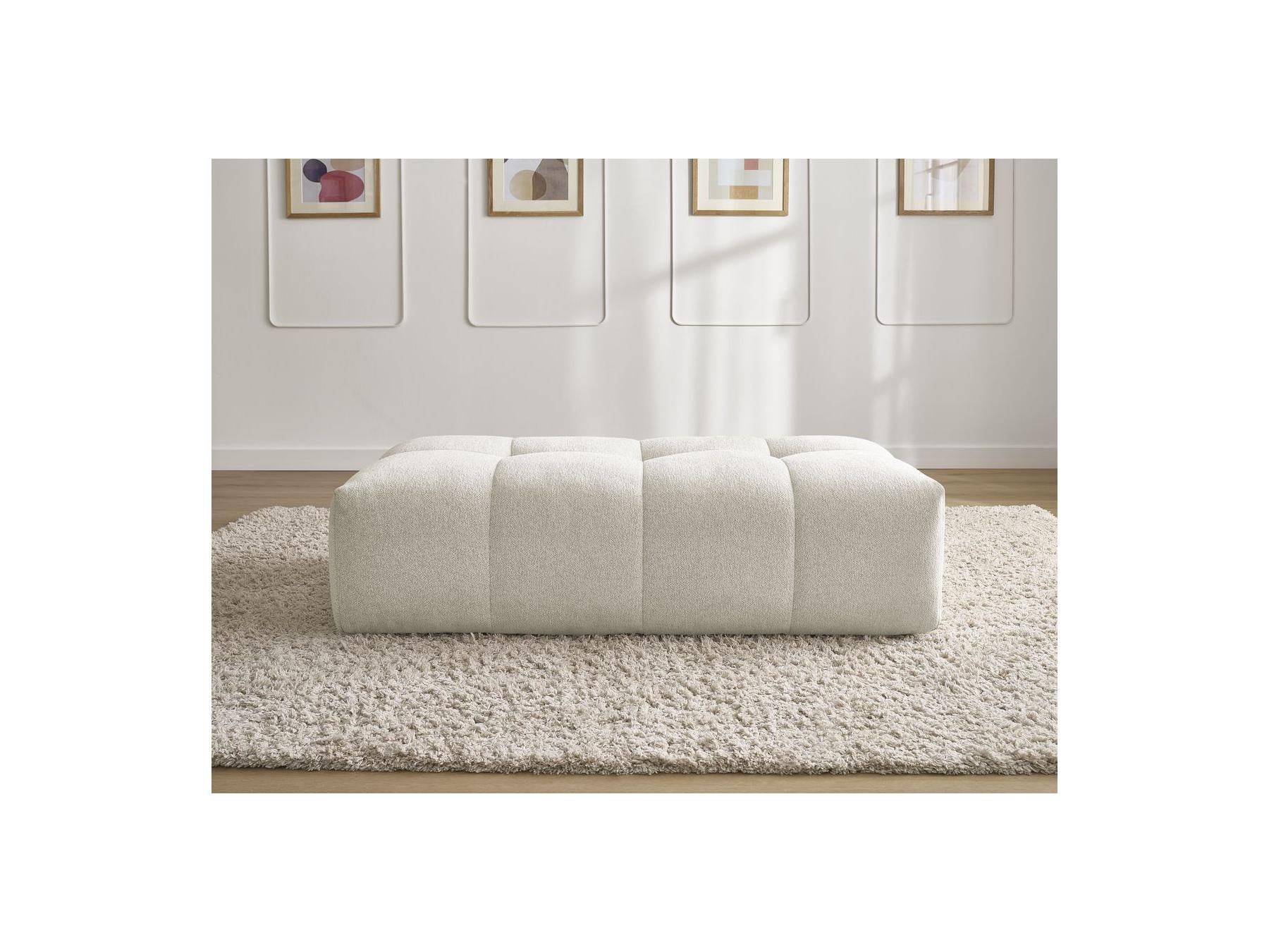 Everest - Small Ottoman - Mottled Fabric