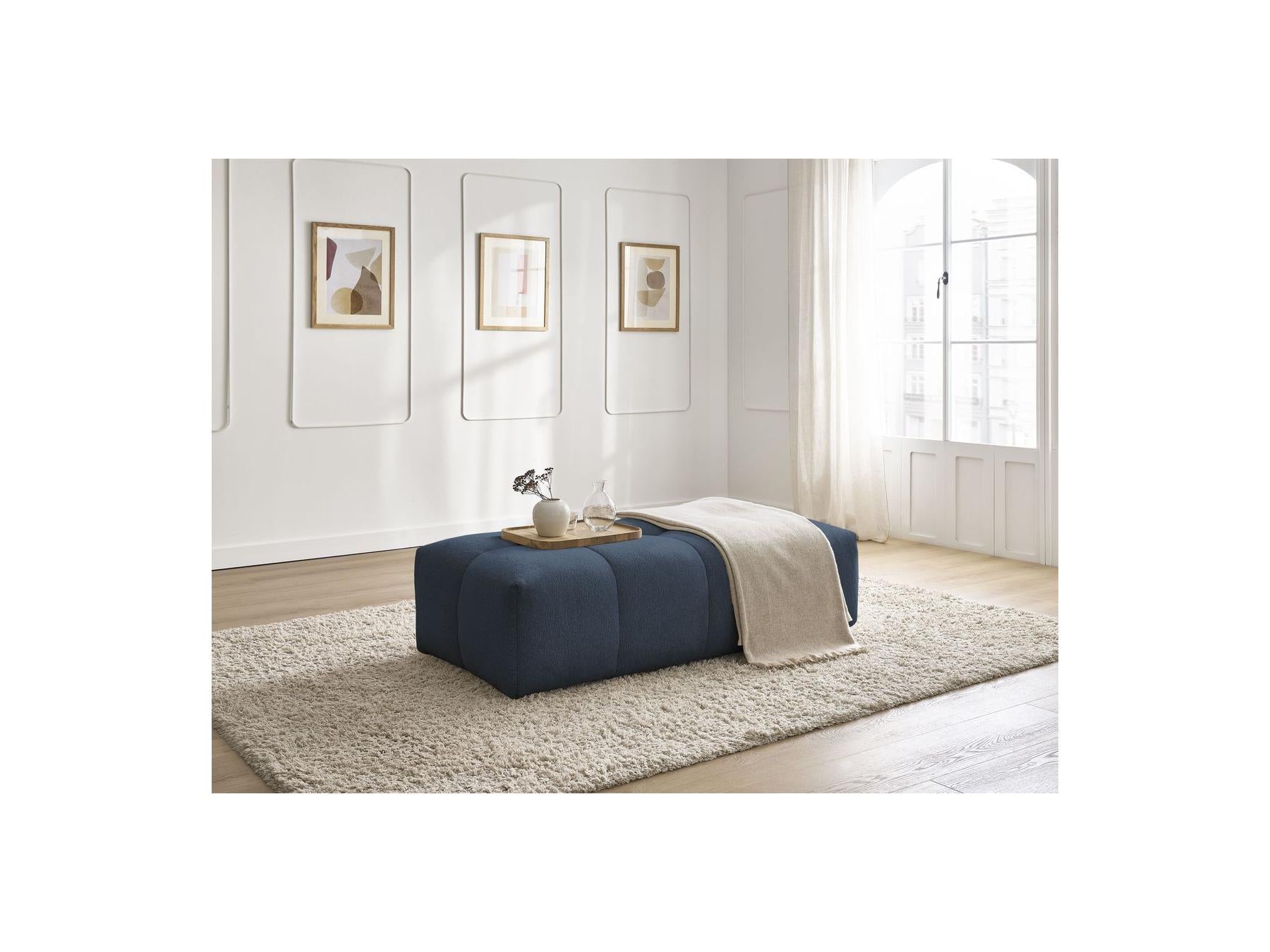 Everest - Small Ottoman - Mottled Fabric