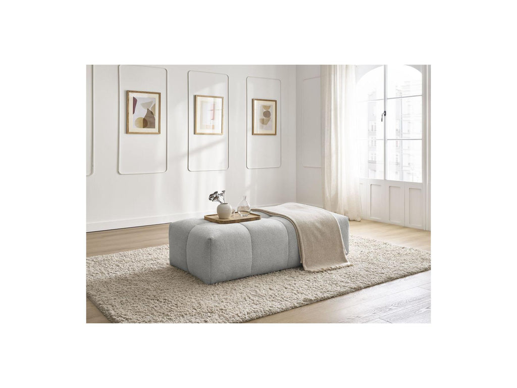 Everest - Small Ottoman - Mottled Fabric