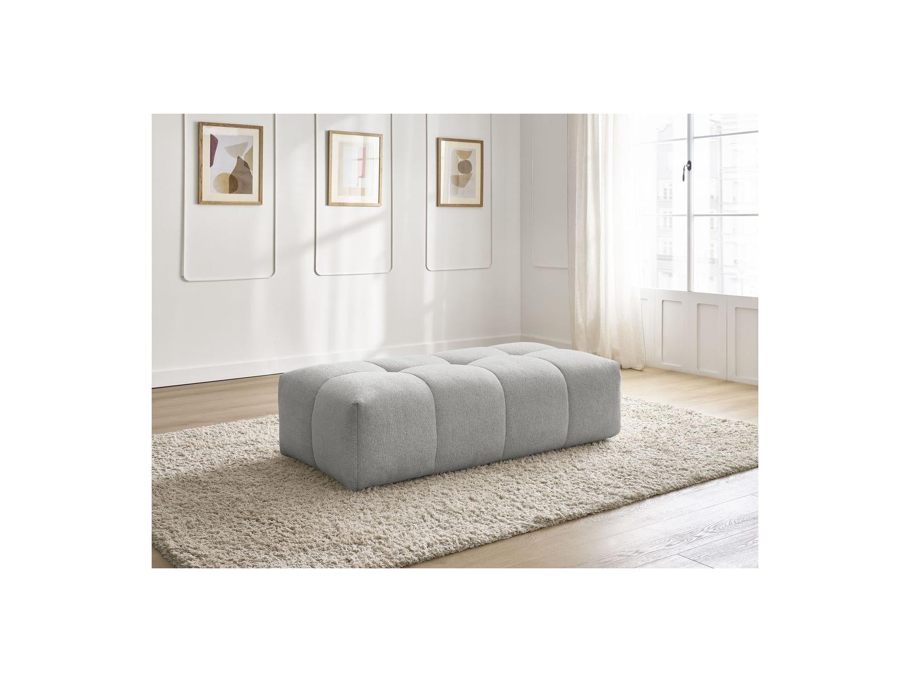 Everest - Small Ottoman - Mottled Fabric