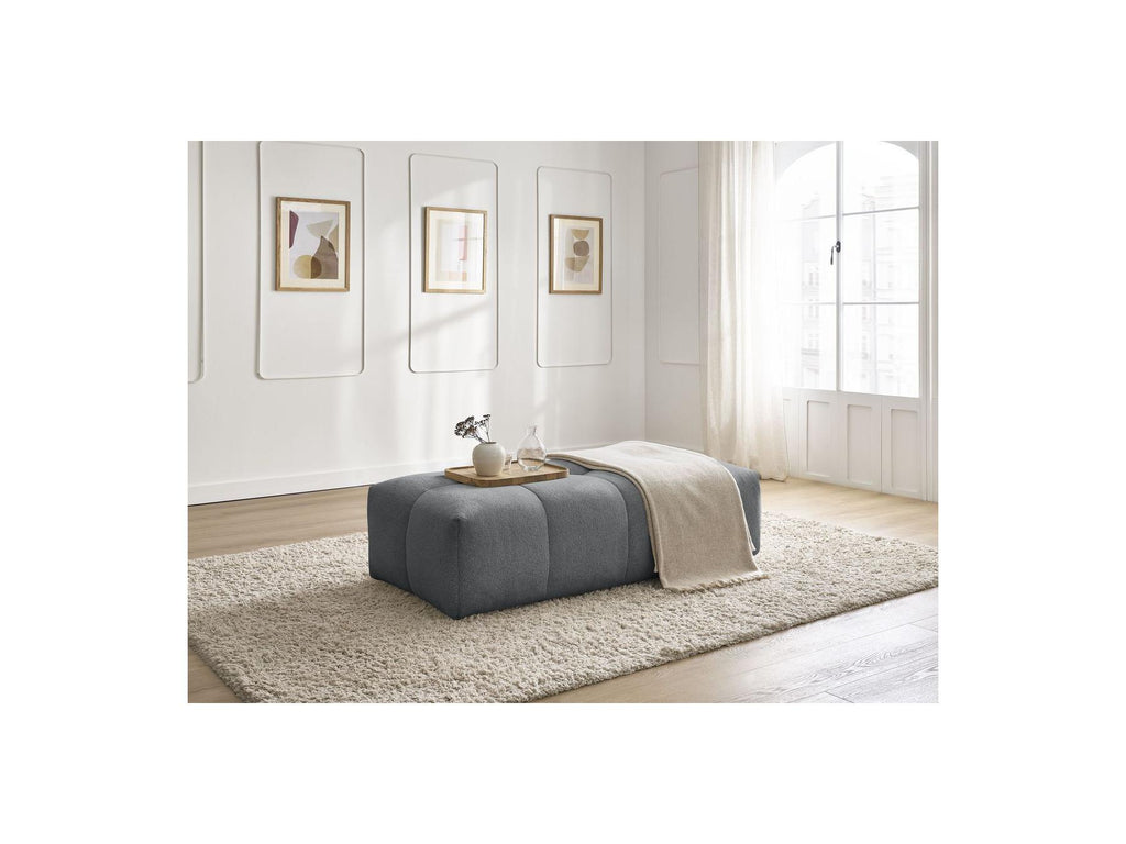 Everest - Small Ottoman - Mottled Fabric