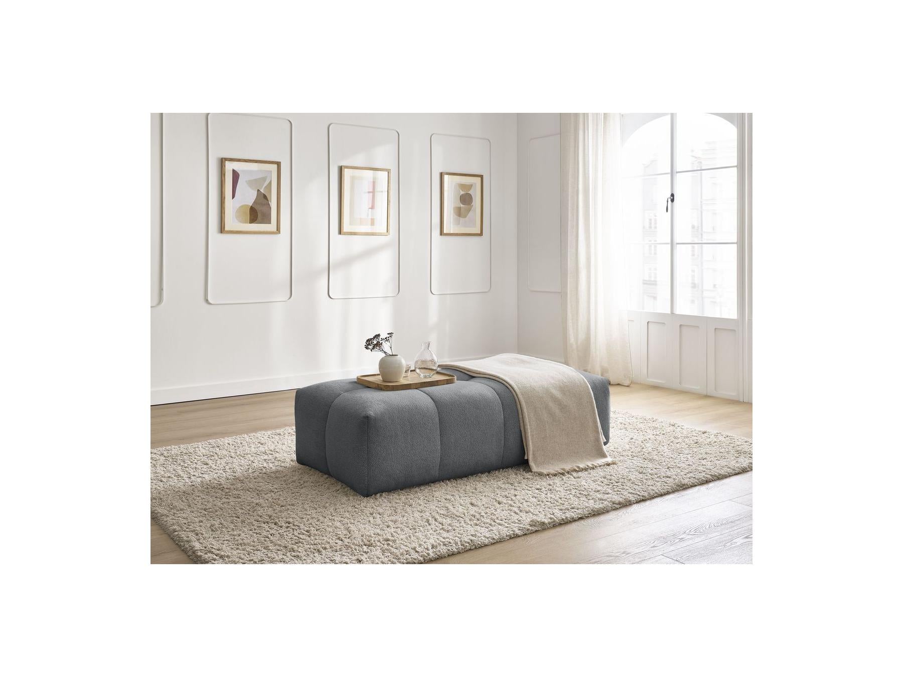 Everest - Small Ottoman - Mottled Fabric