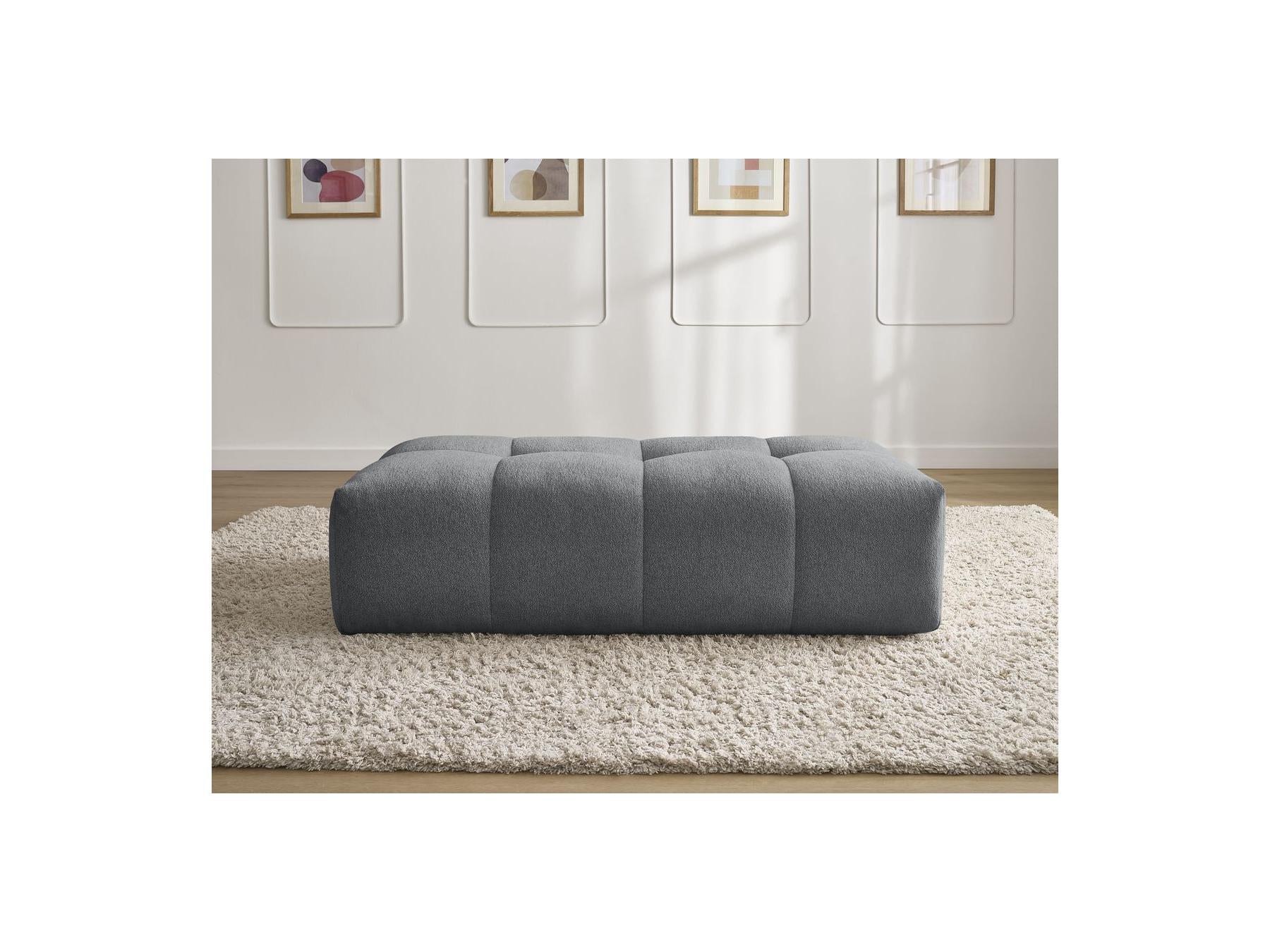 Everest - Small Ottoman - Mottled Fabric