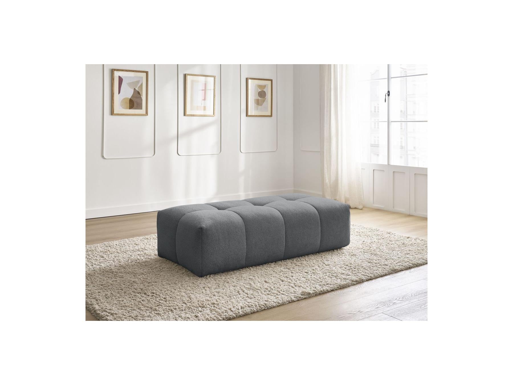 Everest - Small Ottoman - Mottled Fabric