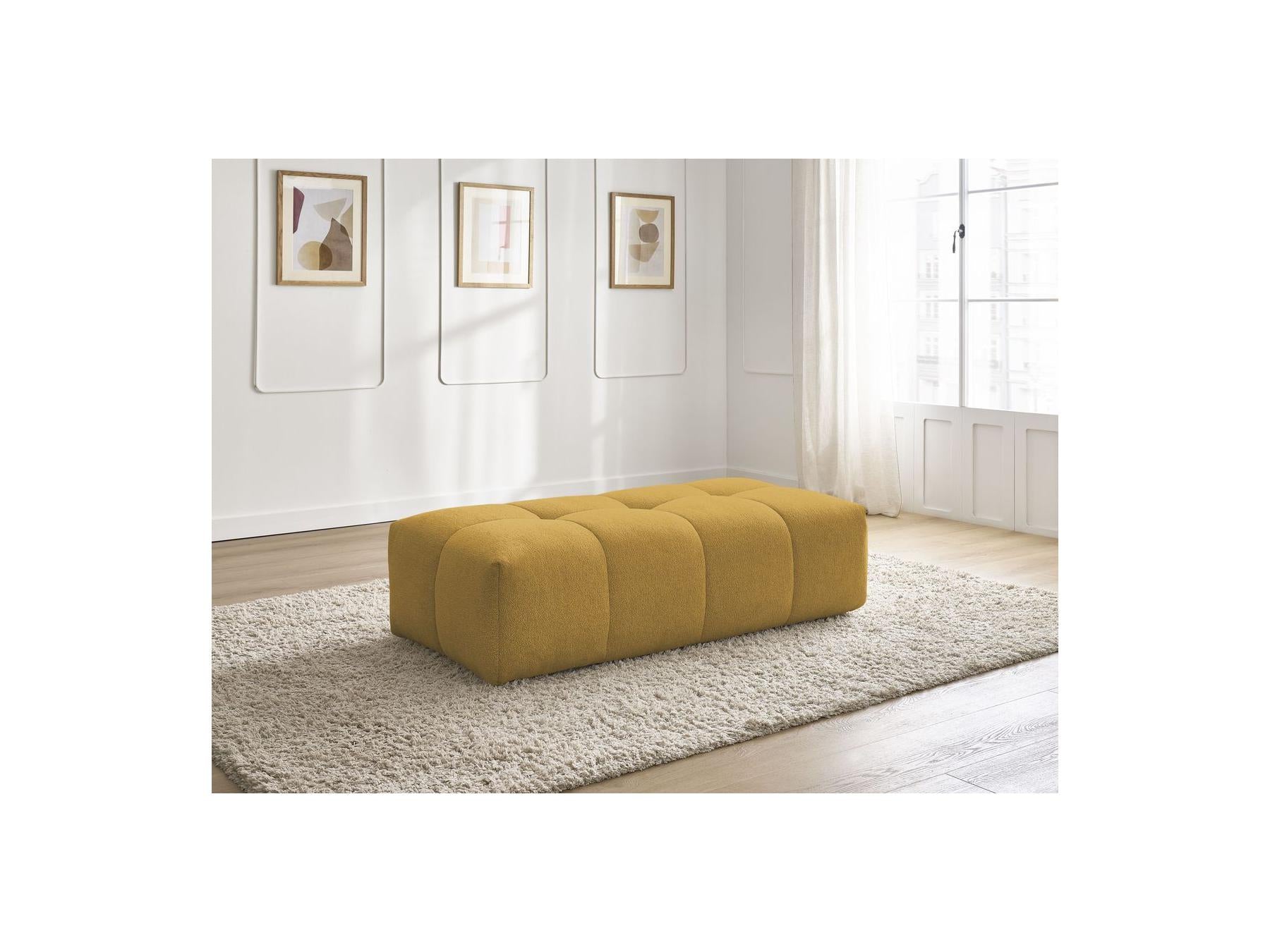 Everest - Small Ottoman - Mottled Fabric