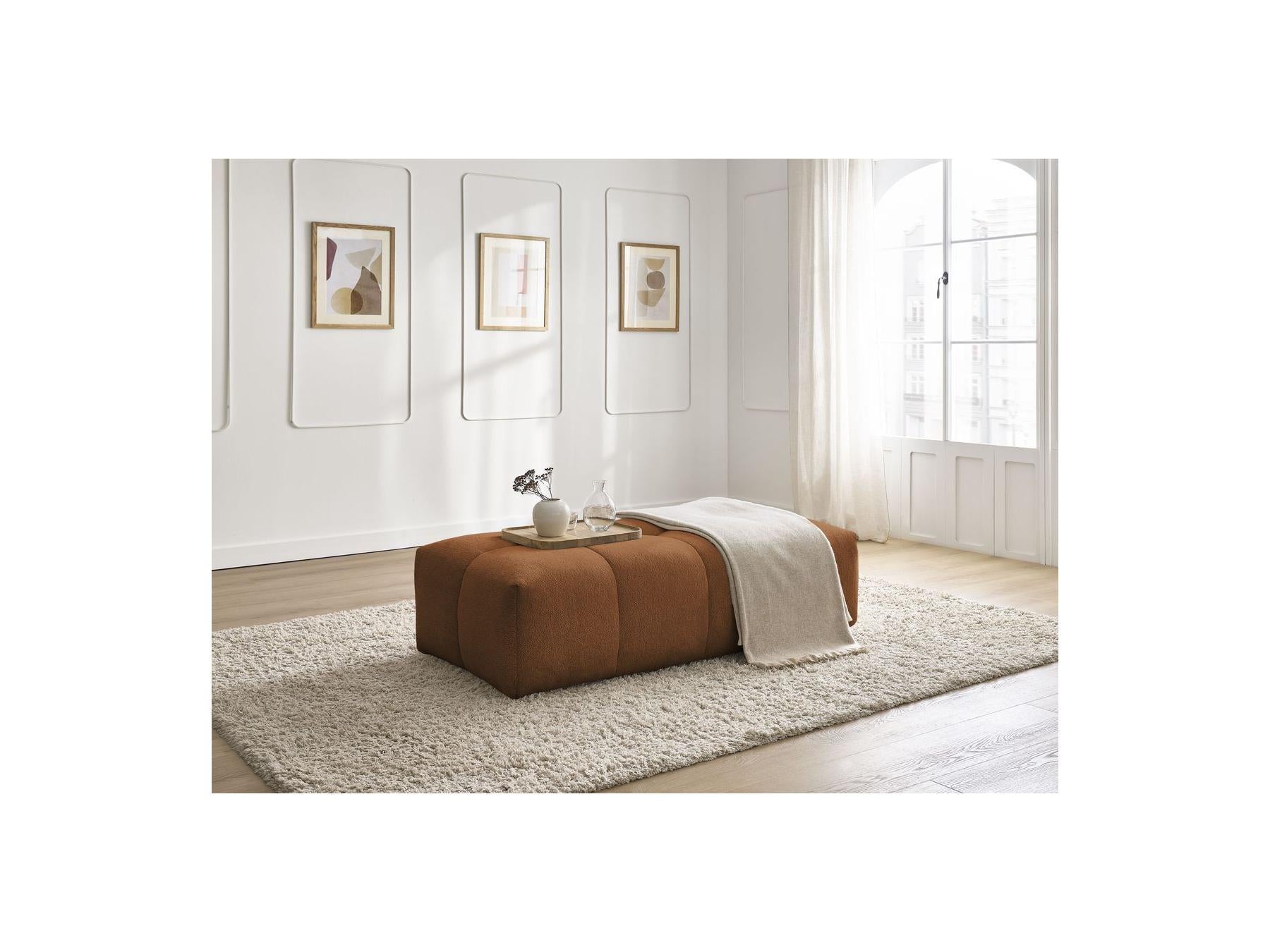 Everest - Small Ottoman - Mottled Fabric