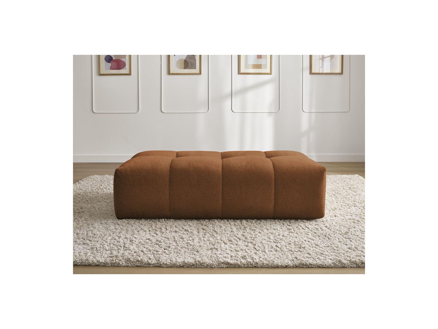 Everest - Small Ottoman - Mottled Fabric