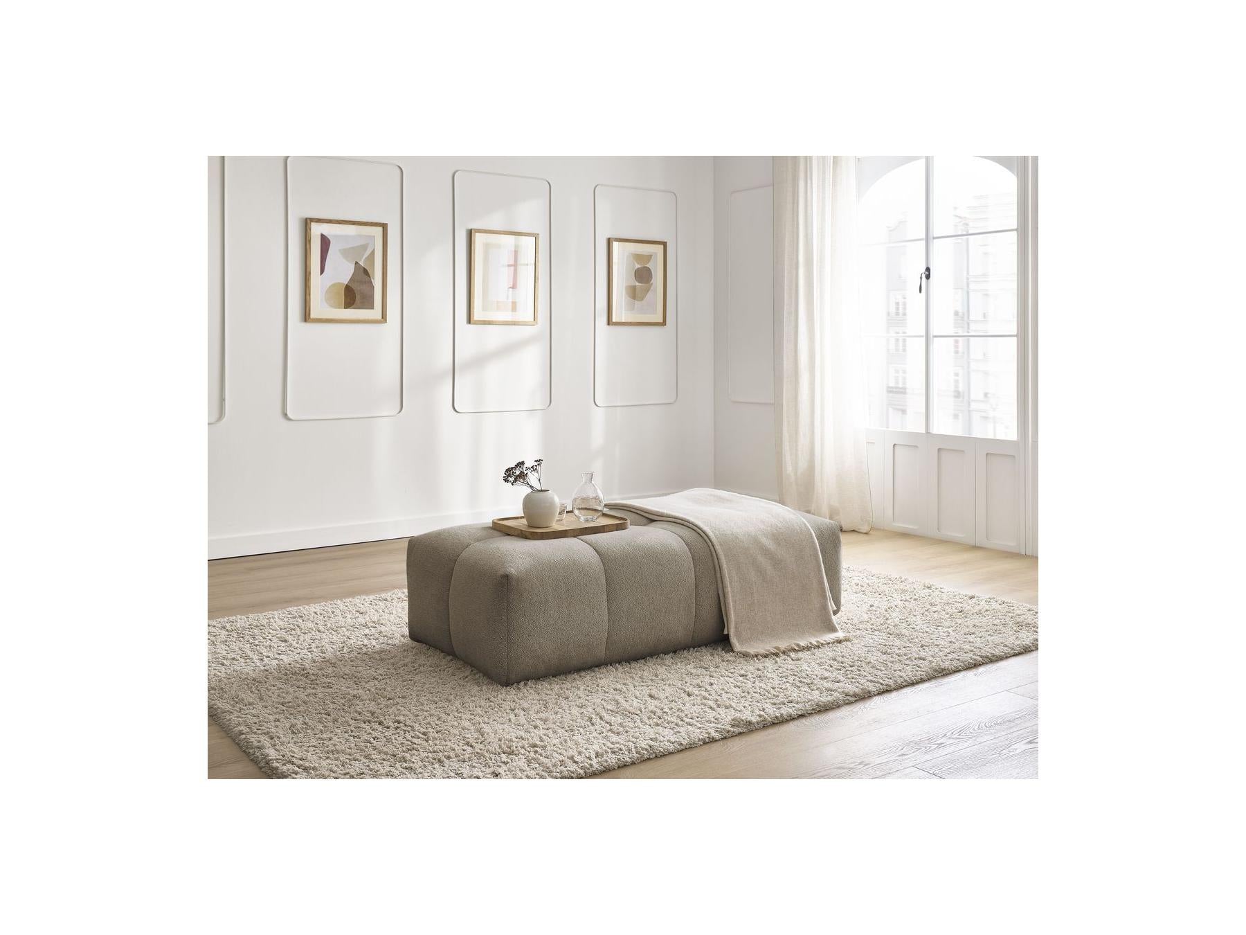 Everest - Small Ottoman - Mottled Fabric
