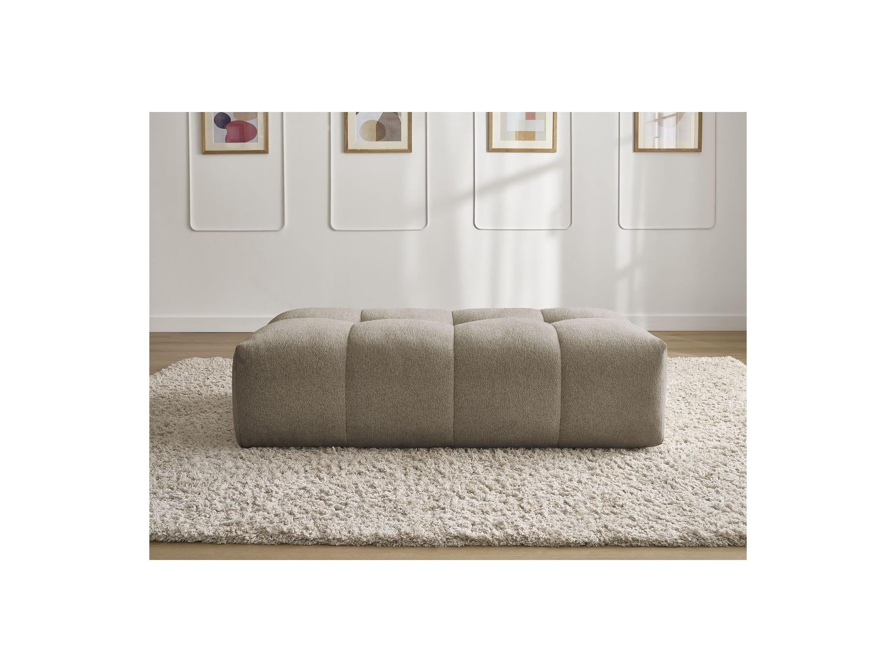 Everest - Small Ottoman - Mottled Fabric