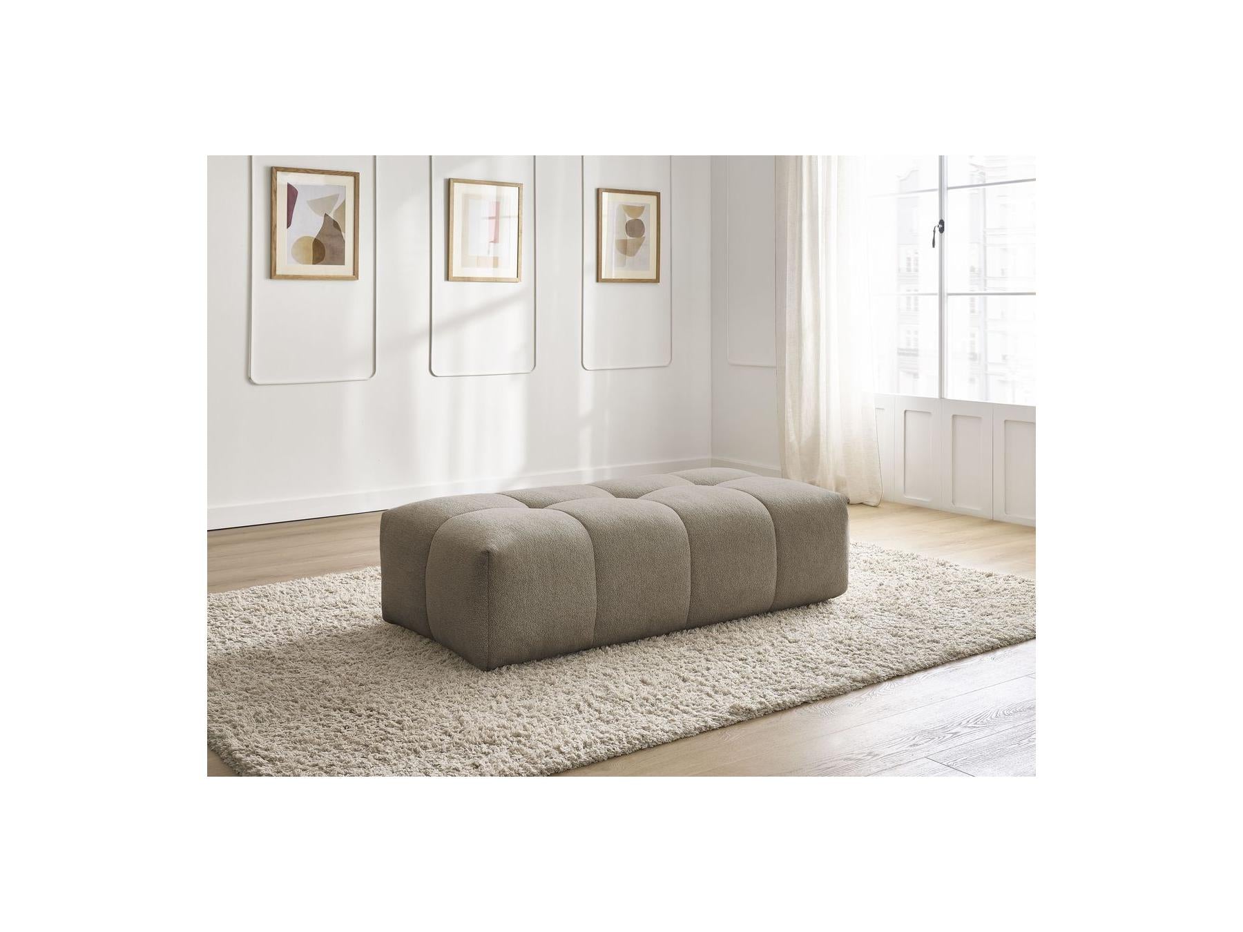 Everest - Small Ottoman - Mottled Fabric