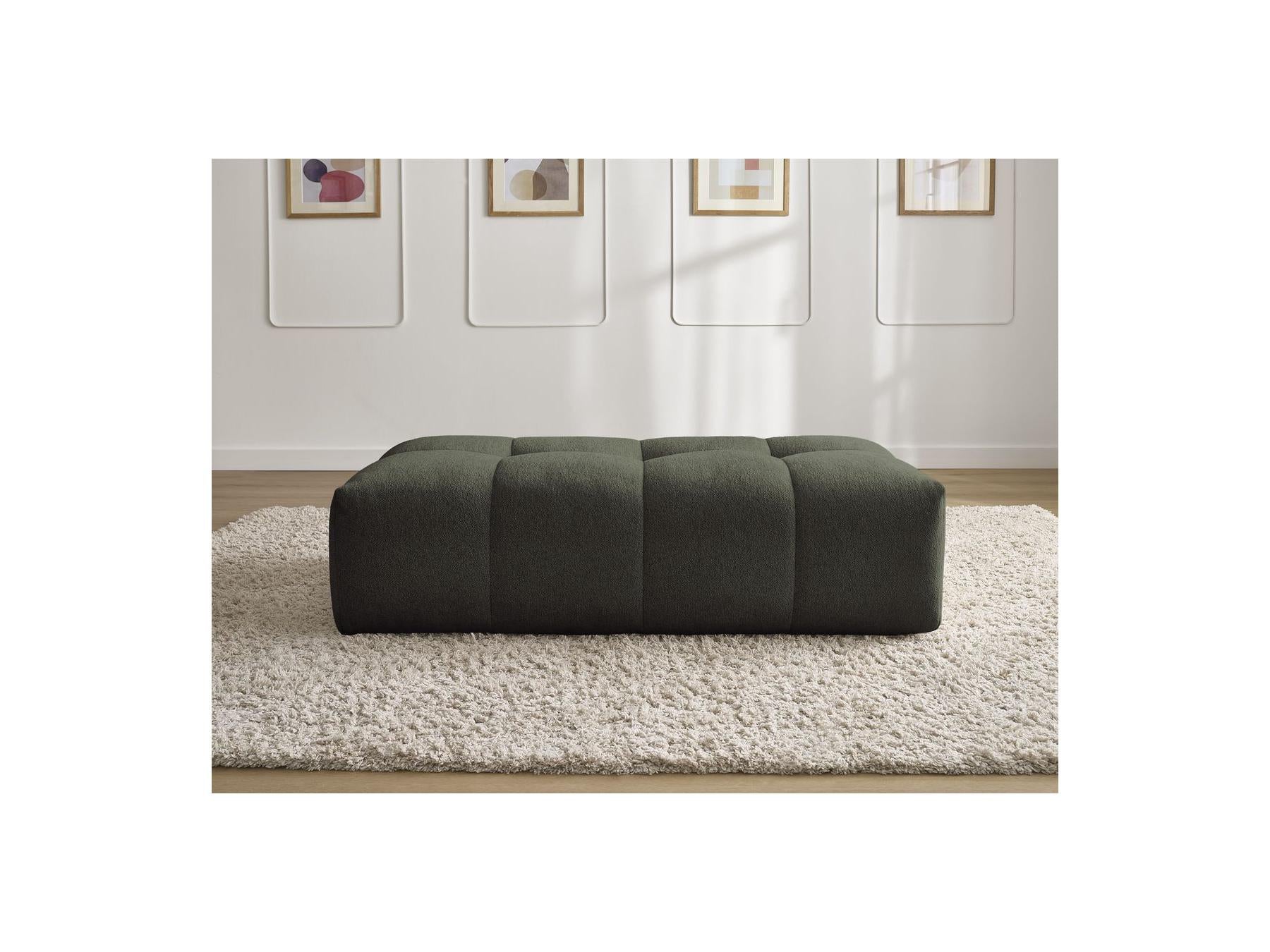 Everest - Small Ottoman - Mottled Fabric