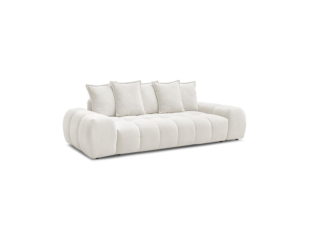 Everest - Sofá recto convertible con arcón - Tejido texturizado - 5 cojines