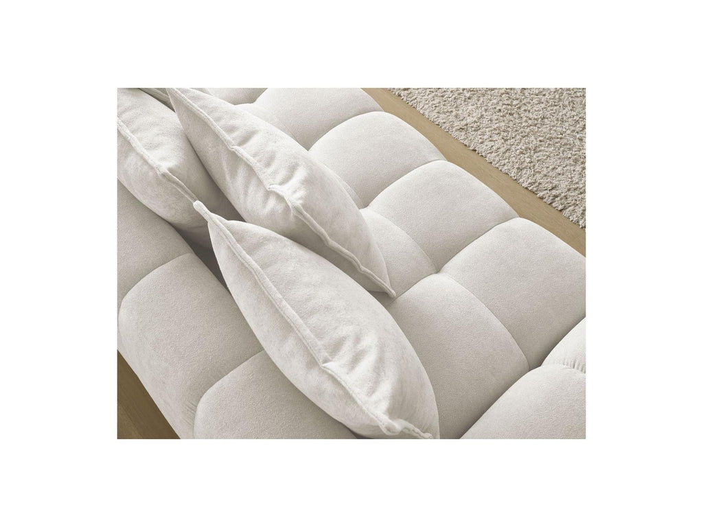 Everest - Sofá recto convertible con arcón - Tejido texturizado - 5 cojines