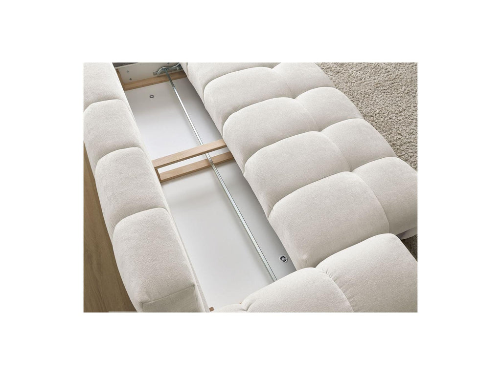 Everest - Sofá recto convertible con arcón - Tejido texturizado - 5 cojines