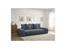Canapé Droit Convertible Coffre - Everest - Tissu Texturé - 5 Coussins