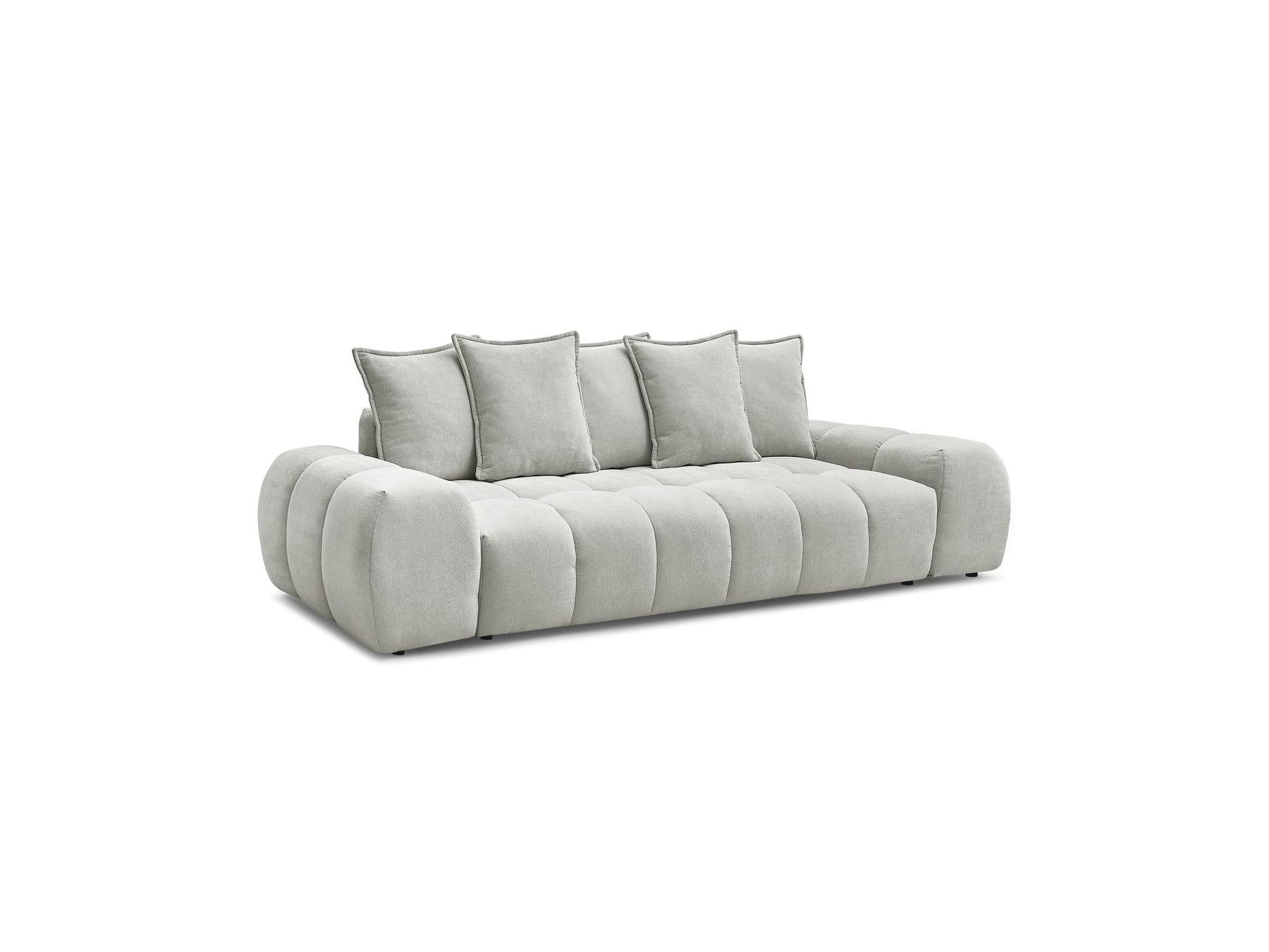 Everest - Sofá recto convertible con arcón - Tejido texturizado - 5 cojines