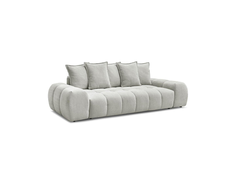 Canapé Droit Convertible Coffre - Everest - Tissu Texturé - 5 Coussins