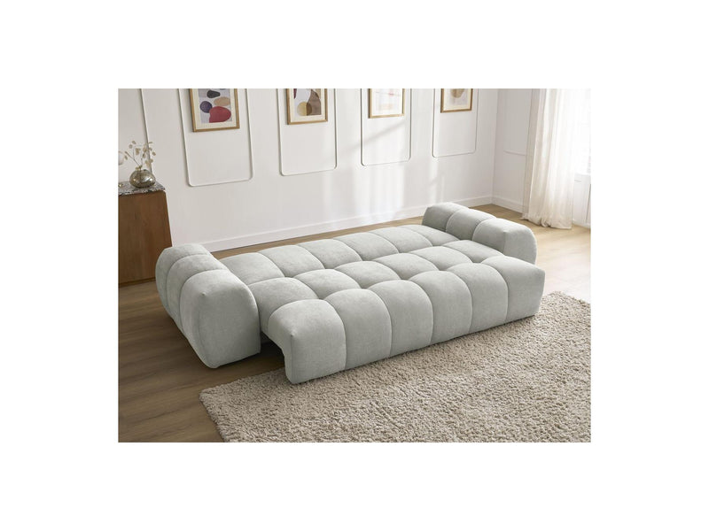 Canapé Droit Convertible Coffre - Everest - Tissu Texturé - 5 Coussins