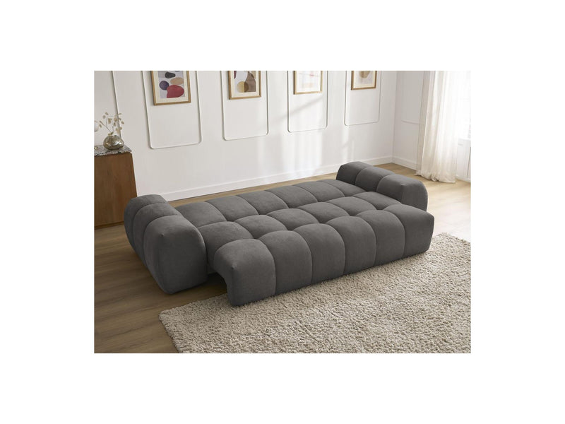 Canapé Droit Convertible Coffre - Everest - Tissu Texturé - 5 Coussins