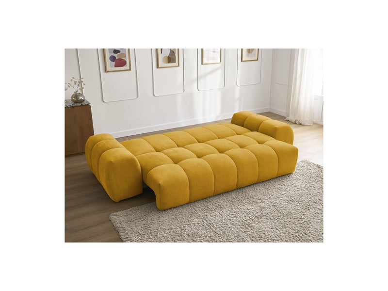 Canapé Droit Convertible Coffre - Everest - Tissu Texturé - 5 Coussins