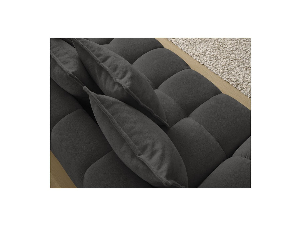 Everest - Sofá recto convertible con arcón - Tejido texturizado - 5 cojines