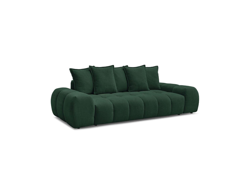 Canapé Droit Convertible Coffre - Everest - Tissu Texturé - 5 Coussins