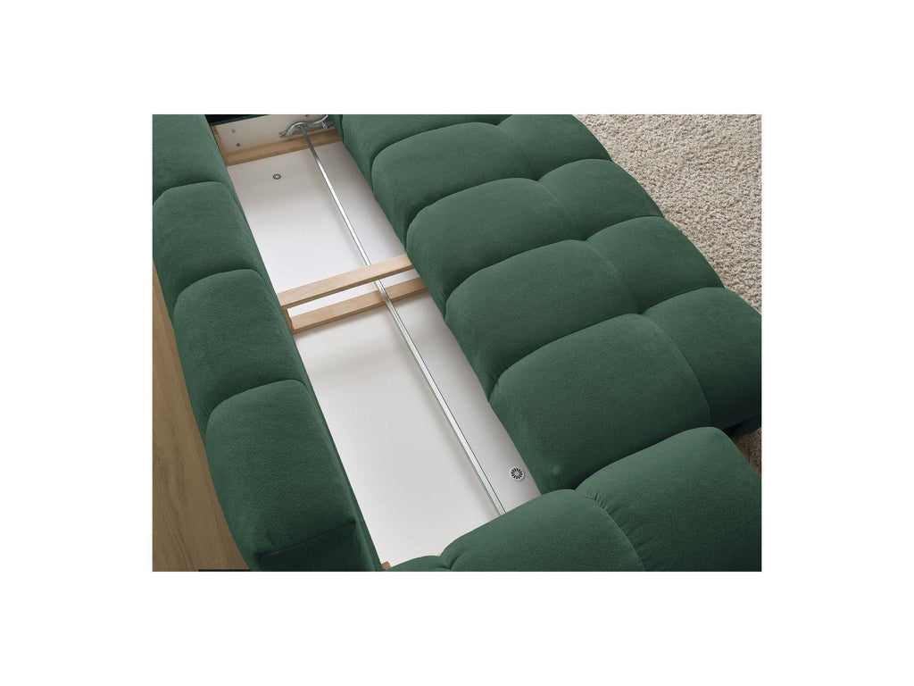 Everest - Sofá recto convertible con arcón - Tejido texturizado - 5 cojines