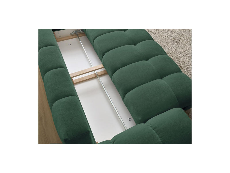 Canapé Droit Convertible Coffre - Everest - Tissu Texturé - 5 Coussins