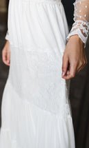 Robe Longue Folk - Blanc Soie