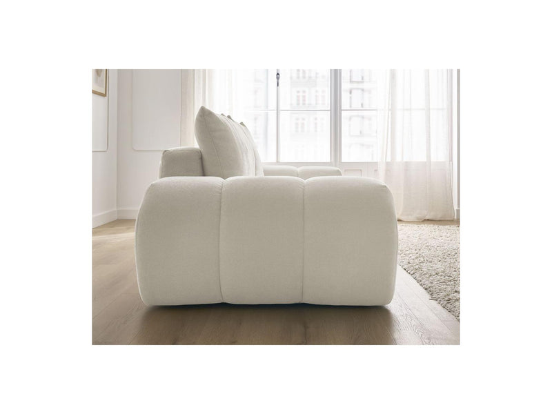 Canapé Droit Convertible Coffre - Everest - Tissu Texturé - 2 Coussins