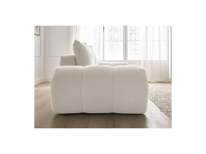 Canapé Droit Convertible Coffre - Everest - Tissu Texturé - 2 Coussins