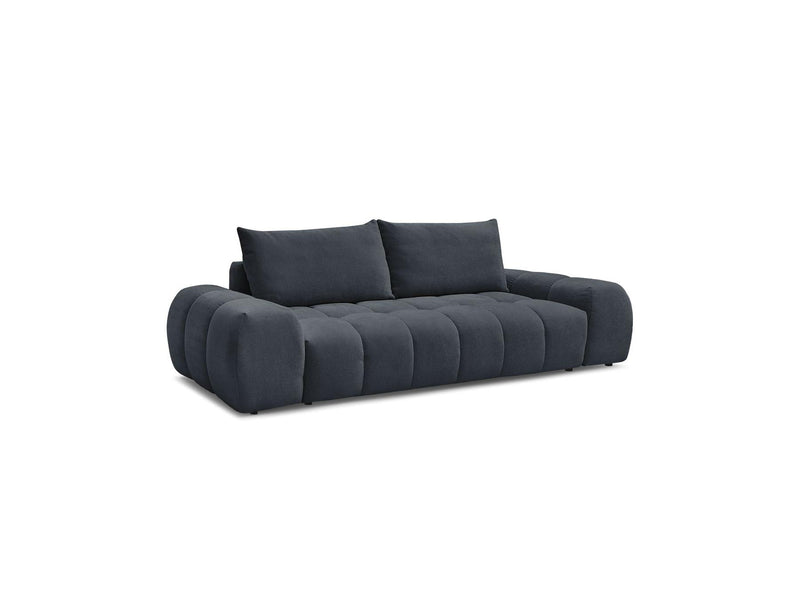 Canapé Droit Convertible Coffre - Everest - Tissu Texturé - 2 Coussins