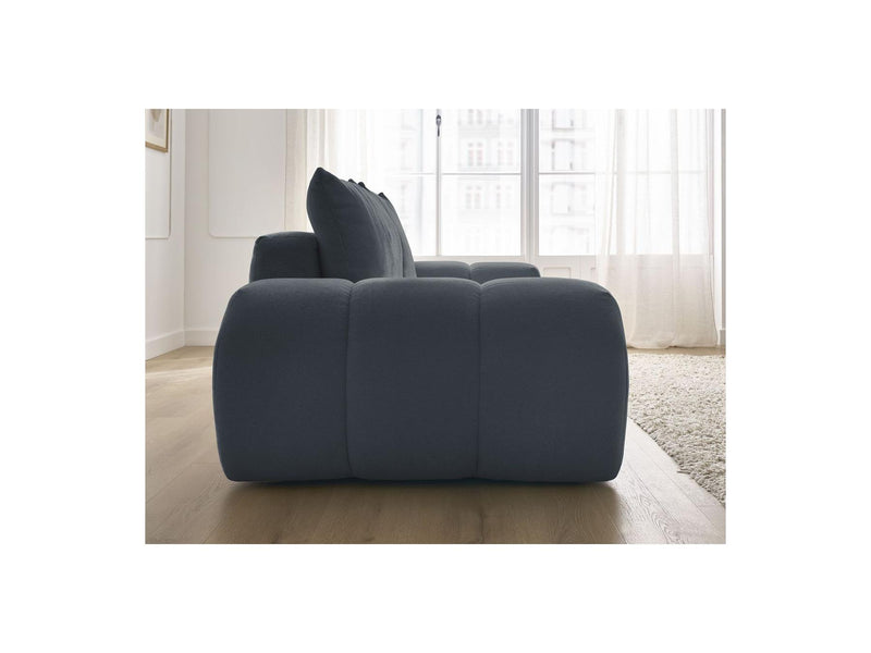 Canapé Droit Convertible Coffre - Everest - Tissu Texturé - 2 Coussins