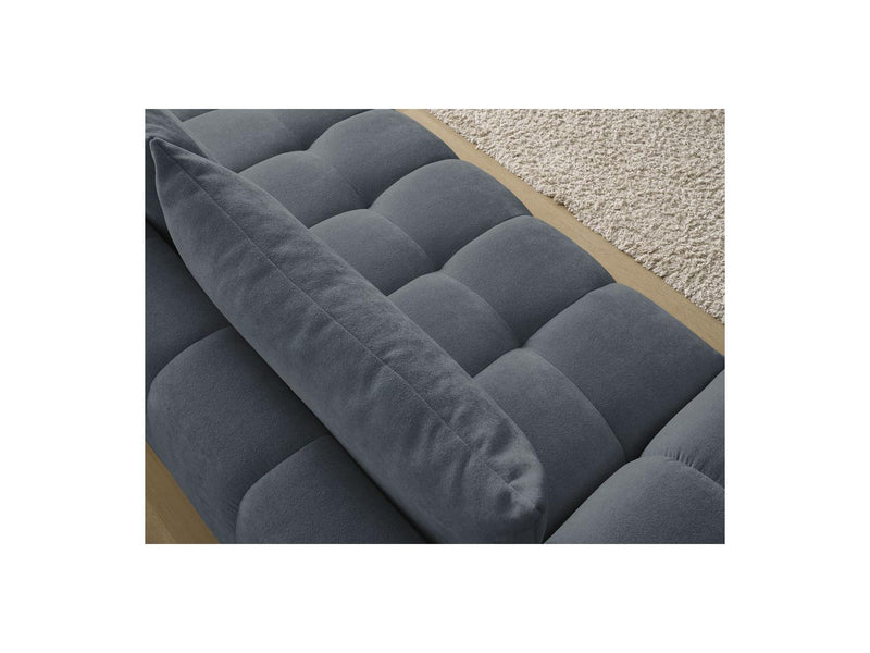 Canapé Droit Convertible Coffre - Everest - Tissu Texturé - 2 Coussins